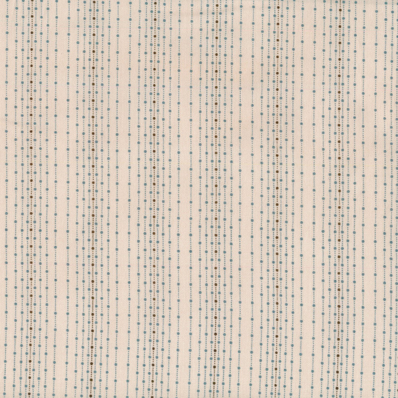 Small dotted stripes connecting bigger dots on a cream background
