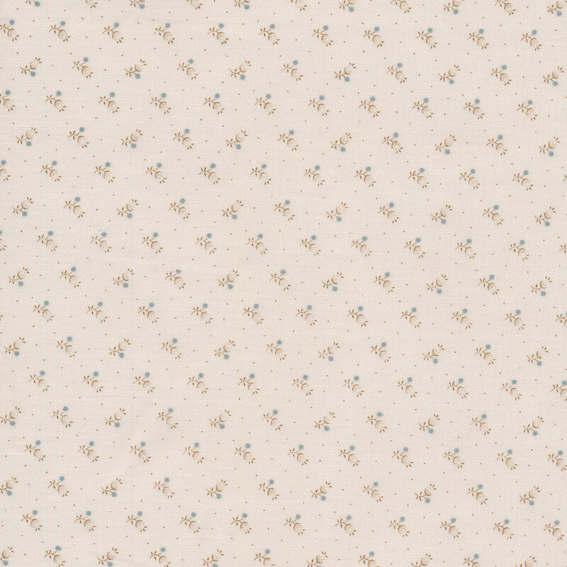 Tiny flowers and small dots on a cream background