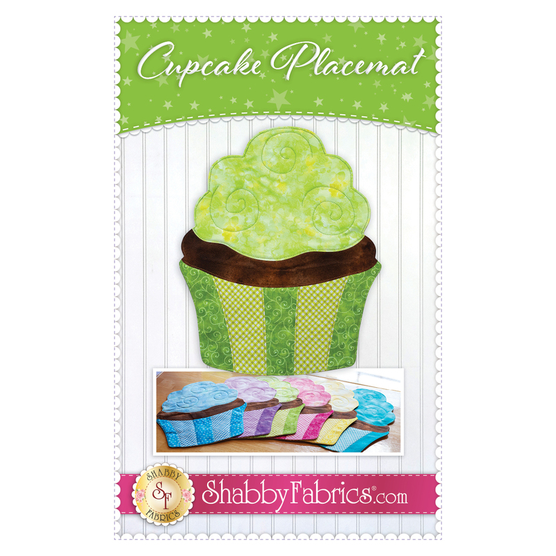 The front of the Cupcake Placemat Pattern showing finished cupcake placemats in a variety of colors