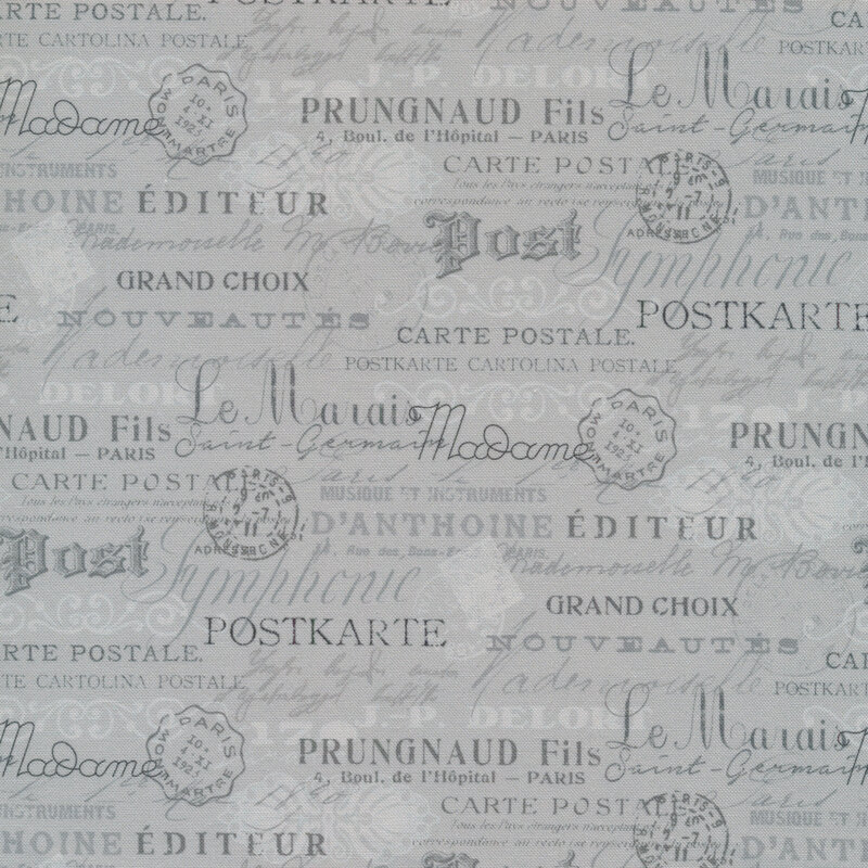 Tonal gray stamp print | Shabby Fabrics
