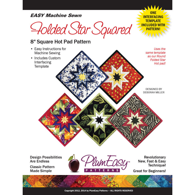 Front cover of Folded Star Hot Pad - Square showing five sample square hot pads