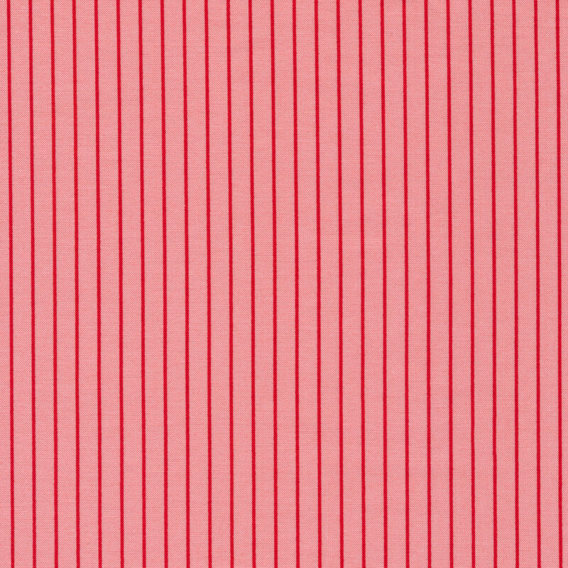 Red pinstripes all over pink | Shabby Fabrics