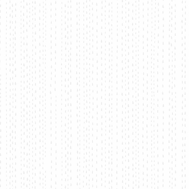 White fabric features light gray raindrops pattern | Shabby Fabrics