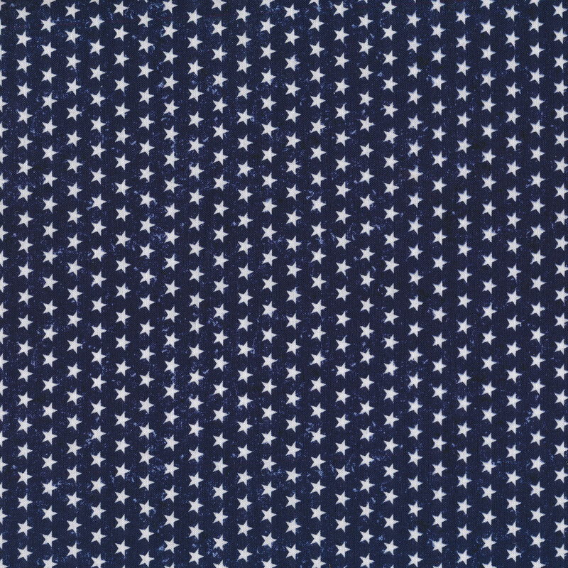 Red, white, and blue stars on a navy blue background