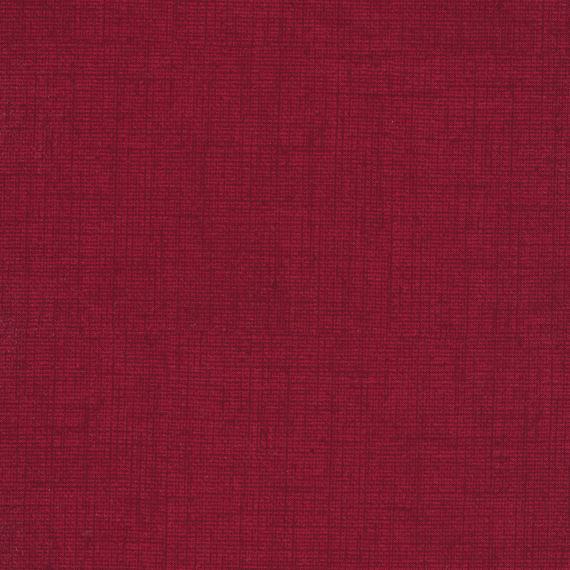 Cranberry red fabric features tonal linen texture design | Shabby Fabrics