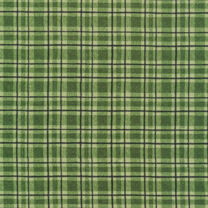 Black and green plaid fabric