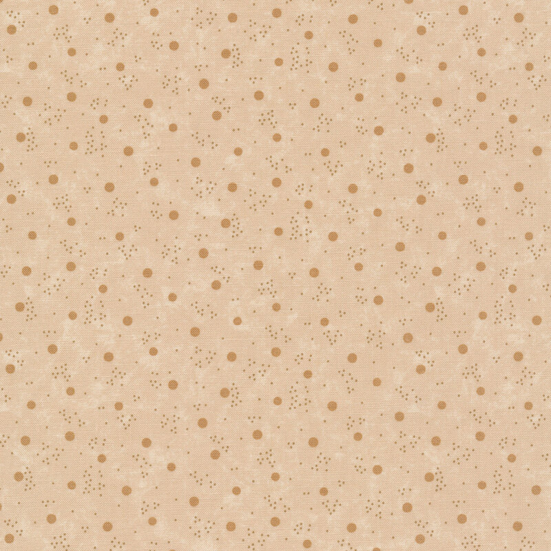 Dark tan dots and dot clusters on a tan background