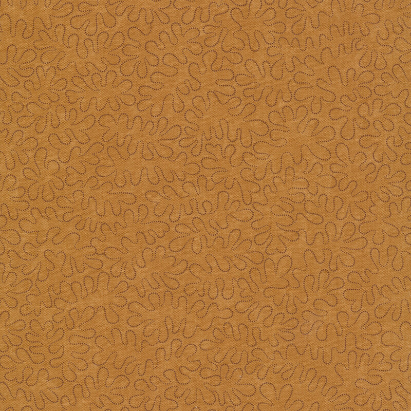 Black wavy dotted lines on a mottled dark tan background