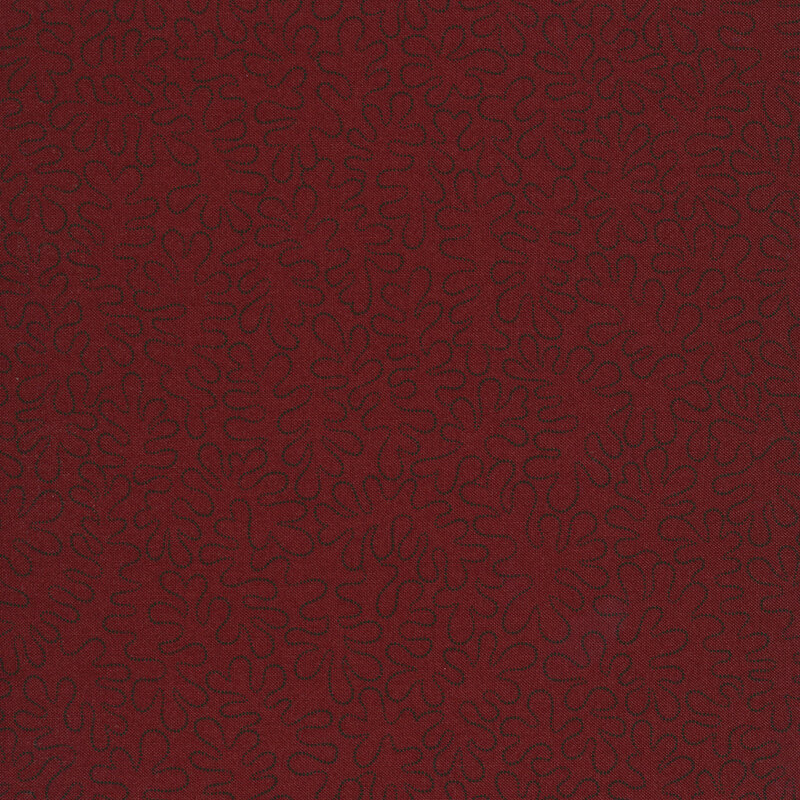Black wavy dotted lines on a mottled dark red background